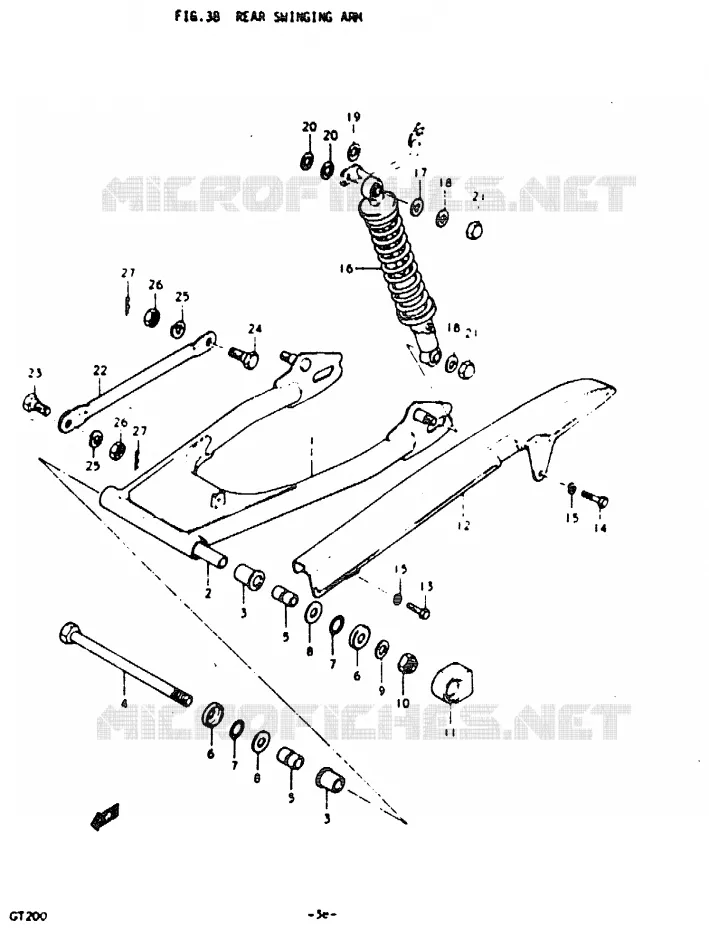 SWINGARM Suzuki MOTO 200 GT 1992  GT200N(N)