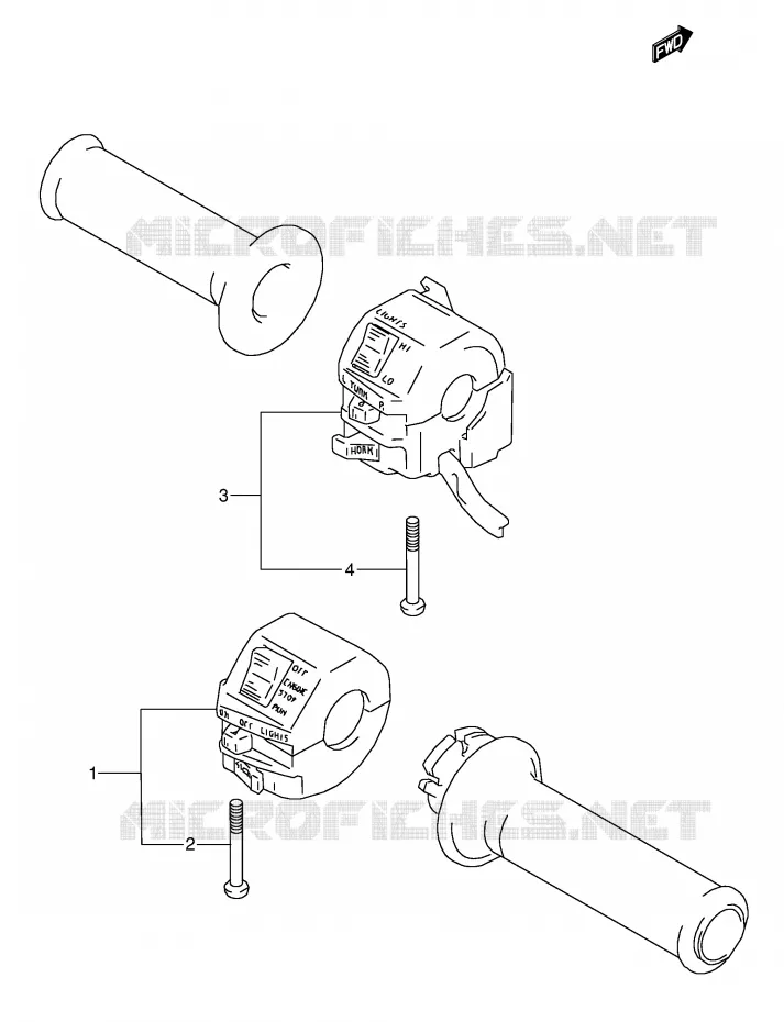 SWITCHES (MODEL J) Suzuki MOTO 600 GSX-F 1994  GSX600FUR(E2)