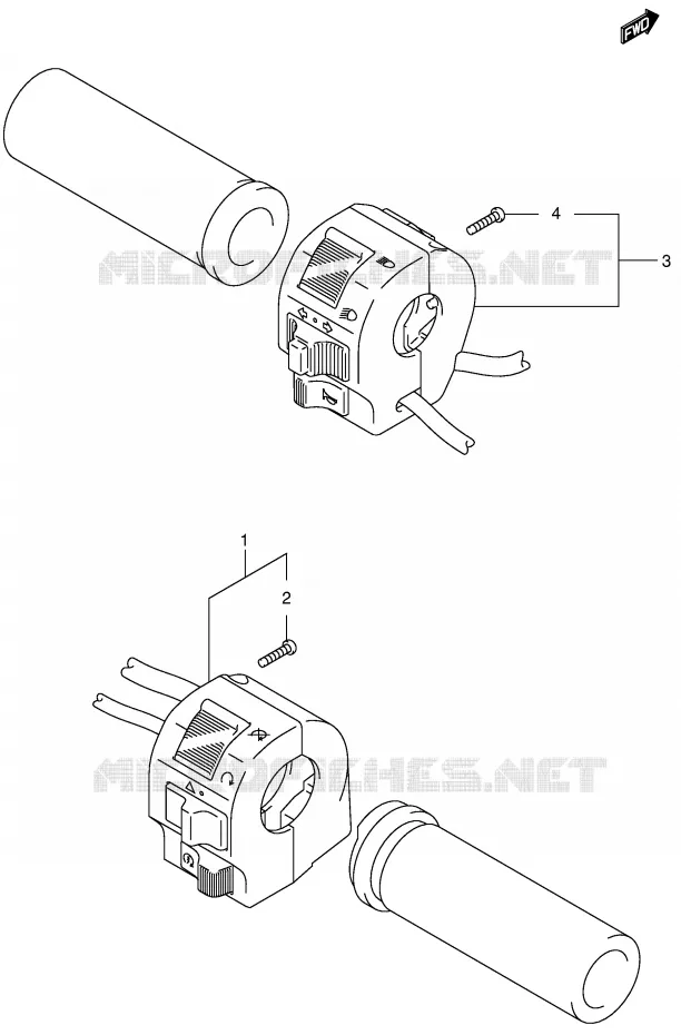 SWITCHES (MODEL K4) Suzuki MOTO 650 BOULEVARD 2001  LS650PK1(E3/E28)
