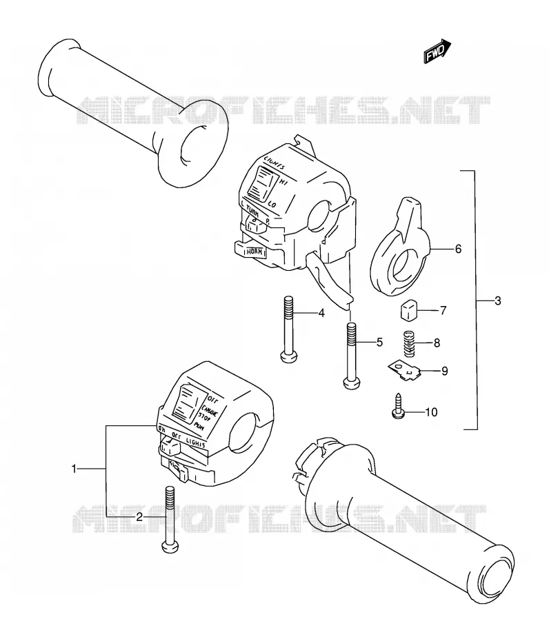 SWITCHES (MODEL T) Suzuki MOTO 600 GSX-F 1990  GSX600FU2L(E2)