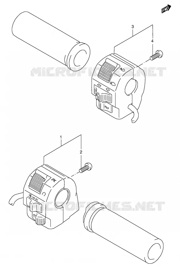SWITCHES (MODEL T/V/W/X/Y/K1/K2/K3) Suzuki MOTO 650 BOULEVARD 1998  LS650PW(E3/E28)