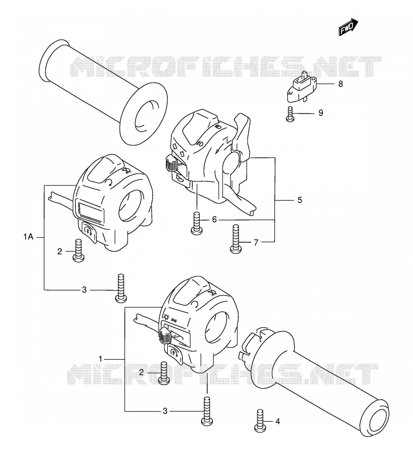 SWITCHES (MODEL W/X/Y/K1/K2) Suzuki MOTO 750 GSX-F 2002  GSX750FK2(E2)