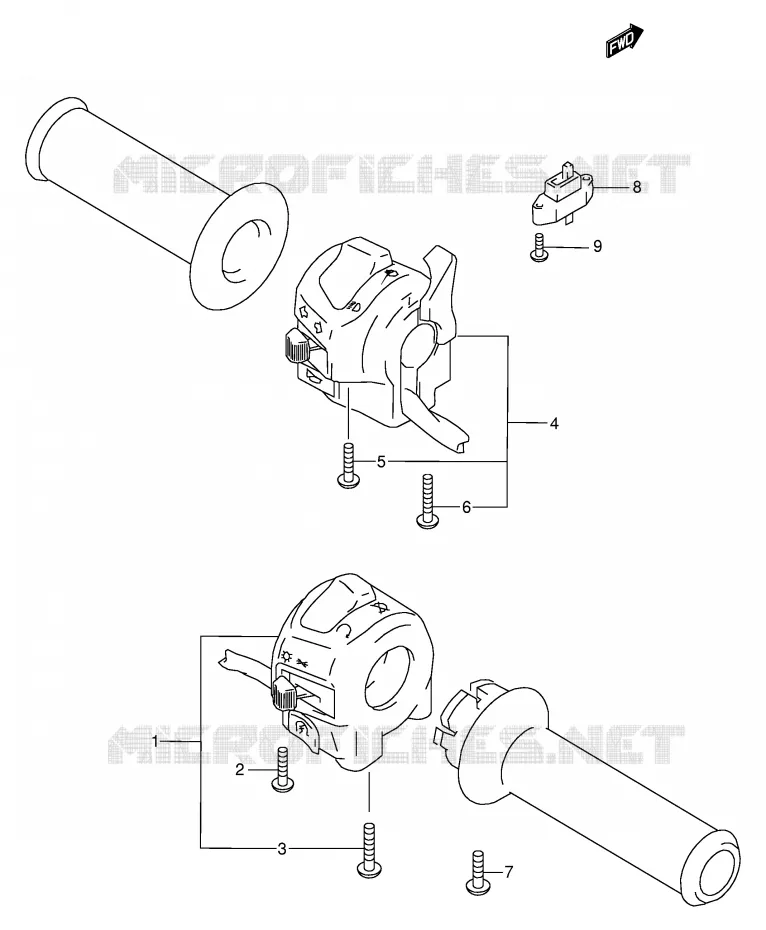 SWITCHES (MOSEL W/X/Y/K1/K2) Suzuki MOTO 600 GSX-F 2000  GSX600FUY(E2)