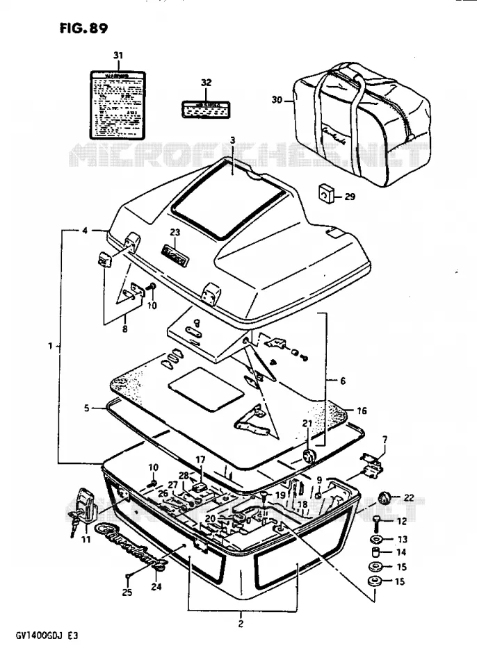 TRAVEL TRUNK MODEL H Suzuki MOTO 1400 CAVALCADE 1987  GV1400GTH(G/H/J)