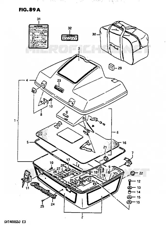 TRAVEL TRUNK MODEL J Suzuki MOTO 1400 CAVALCADE 1986  GV1400GCG(G/H/J)
