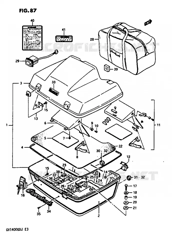 TRUNK GV1400GDG/GTG Suzuki MOTO 1400 CAVALCADE 1987  GV1400GCH(G/H/J)