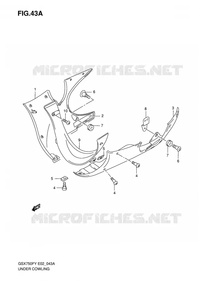 UNDER COWLING (MODEL K1) Suzuki MOTO 750 GSX-F 2000  GSX750FY(E2)