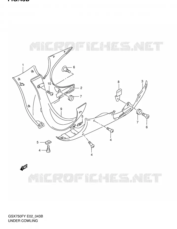 UNDER COWLING (MODEL K2/K3) Suzuki MOTO 750 GSX-F 2002  GSX750FK2(E2)