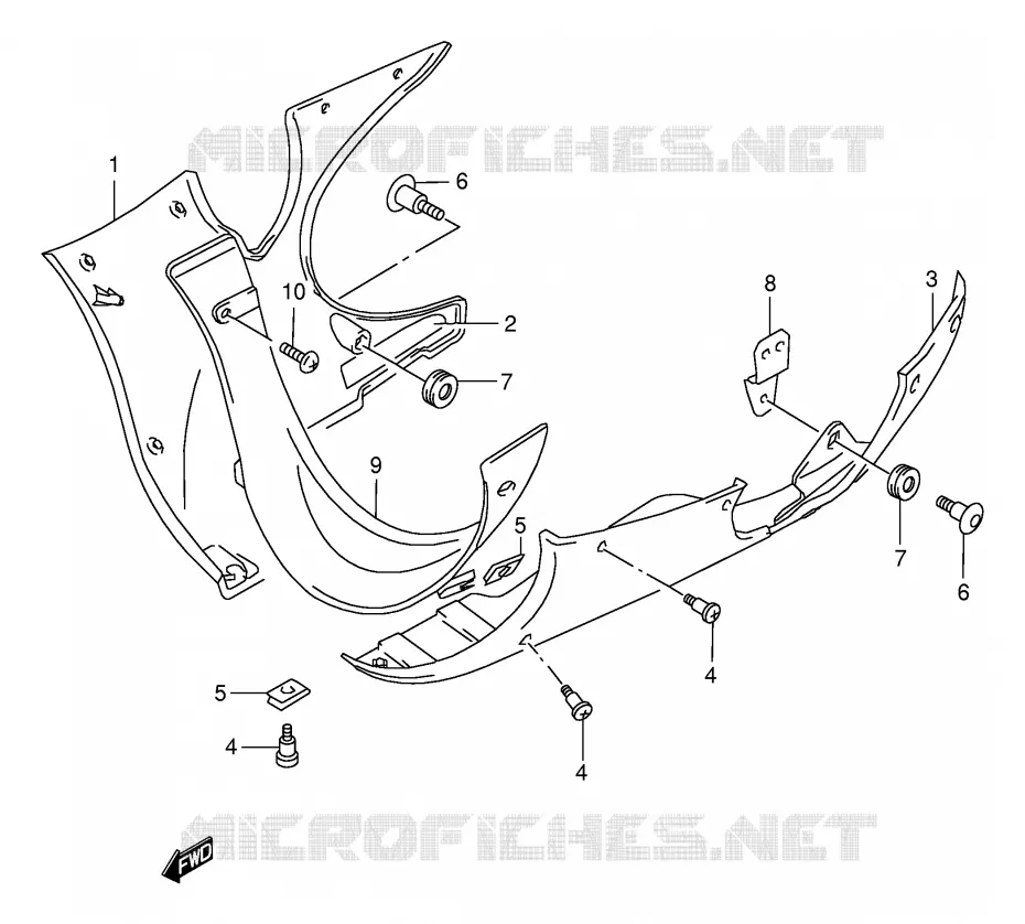 UNDER COWLING Suzuki MOTO 600 GSX-F 2002  GSX600FK2(E2)