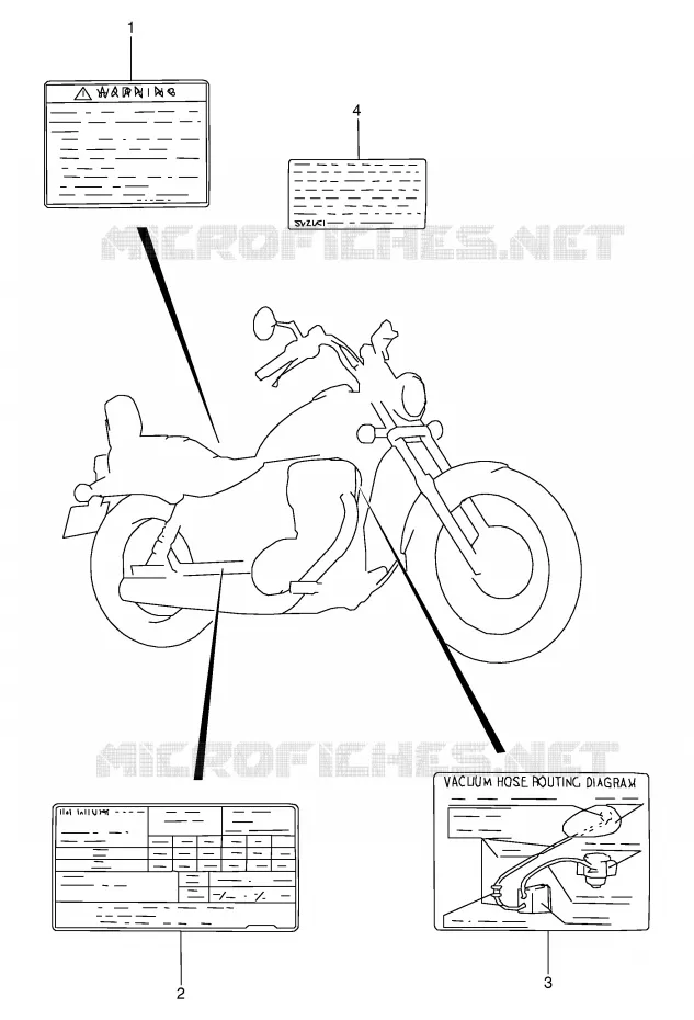 WARNING LABEL Suzuki MOTO 650 SAVAGE 2000  LS650PY(E3/E28)