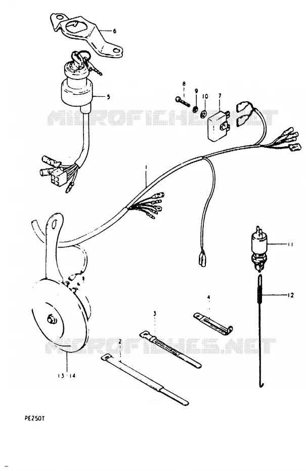 WIRING HARNESS Suzuki MOTO 250 PE 1981  PE250X(T/X)