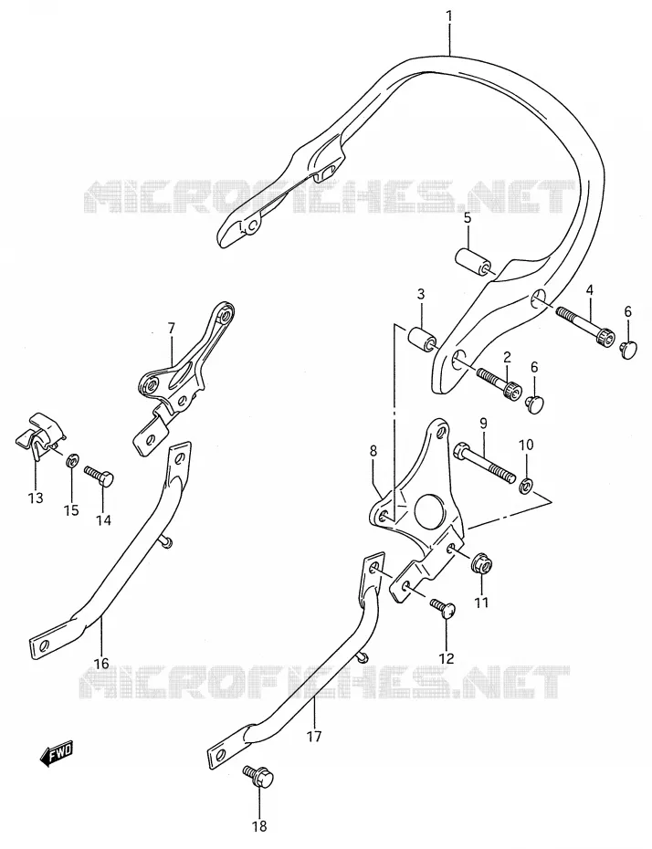 BACKREST Suzuki MOTO 600 GSX-F 1990  GSX600FU2L(E28)
