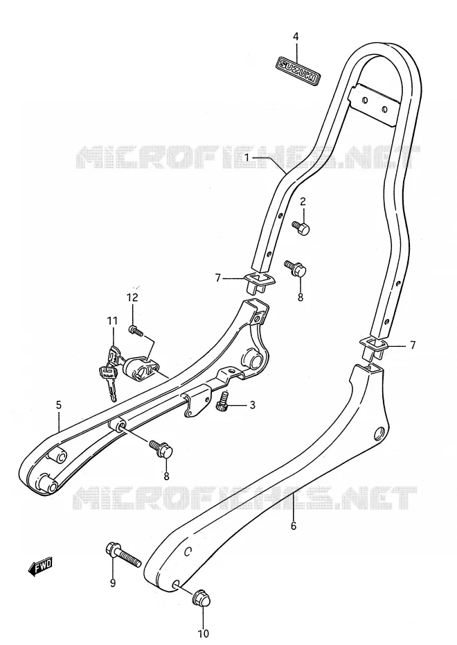 BACKREST Suzuki MOTO 650 BOULEVARD 1986  LS650PG(E28)
