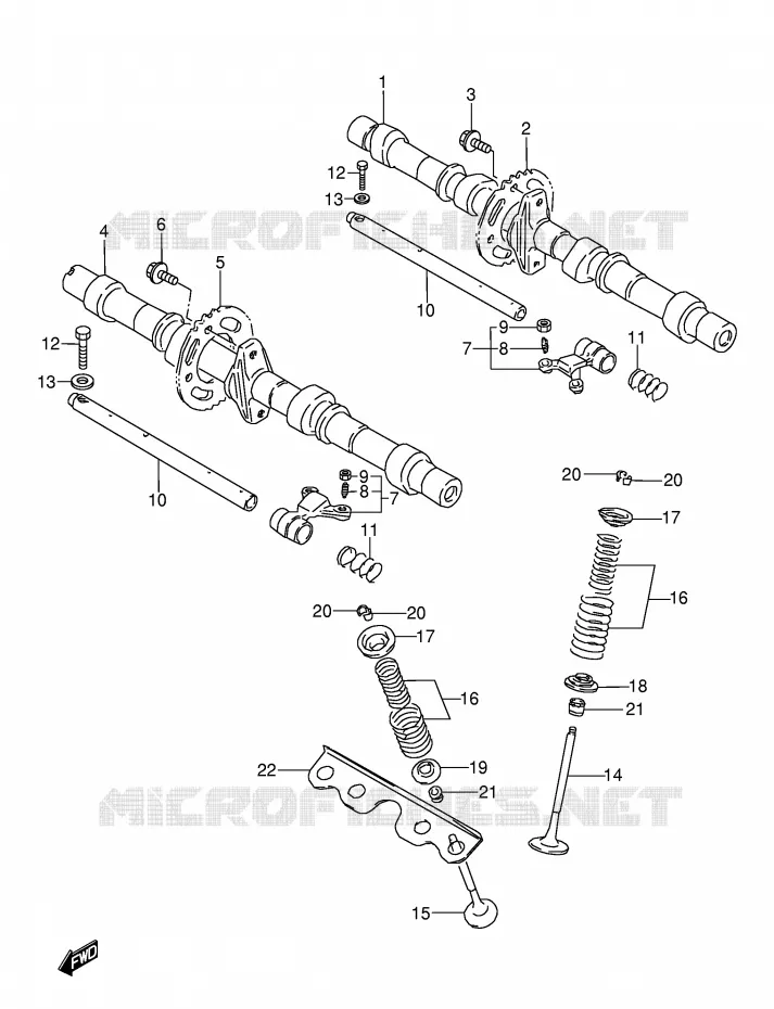 CAM SHAFT - VALVE (MODEL J/K/L/M) Suzuki MOTO 600 GSX-F 1996  GSX600FT(E2)