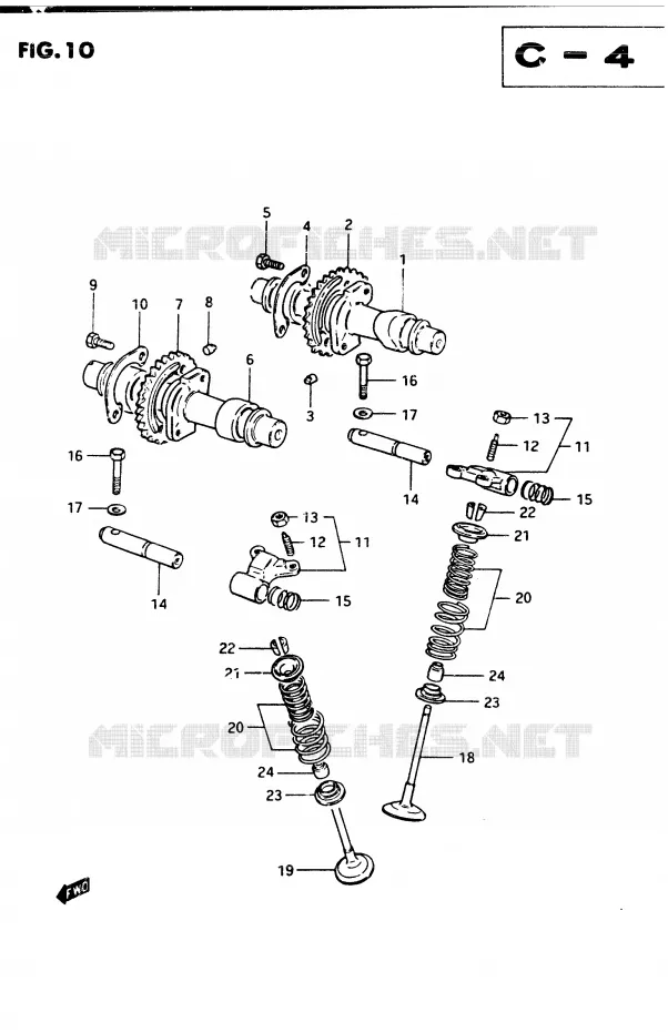 CAM SHAFT - VALVE Suzuki MOTO 400 GSX 1983  GSX400TD