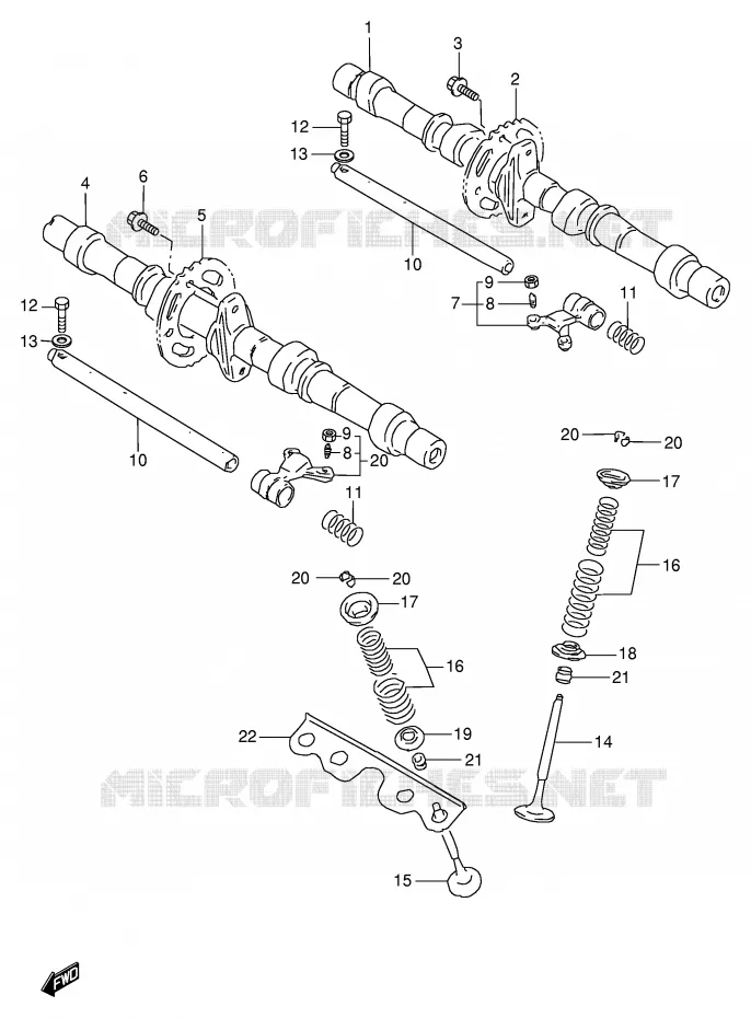 CAM SHAFT - VALVE Suzuki MOTO 600 GSX-F 1998  GSX600FUW(E2)