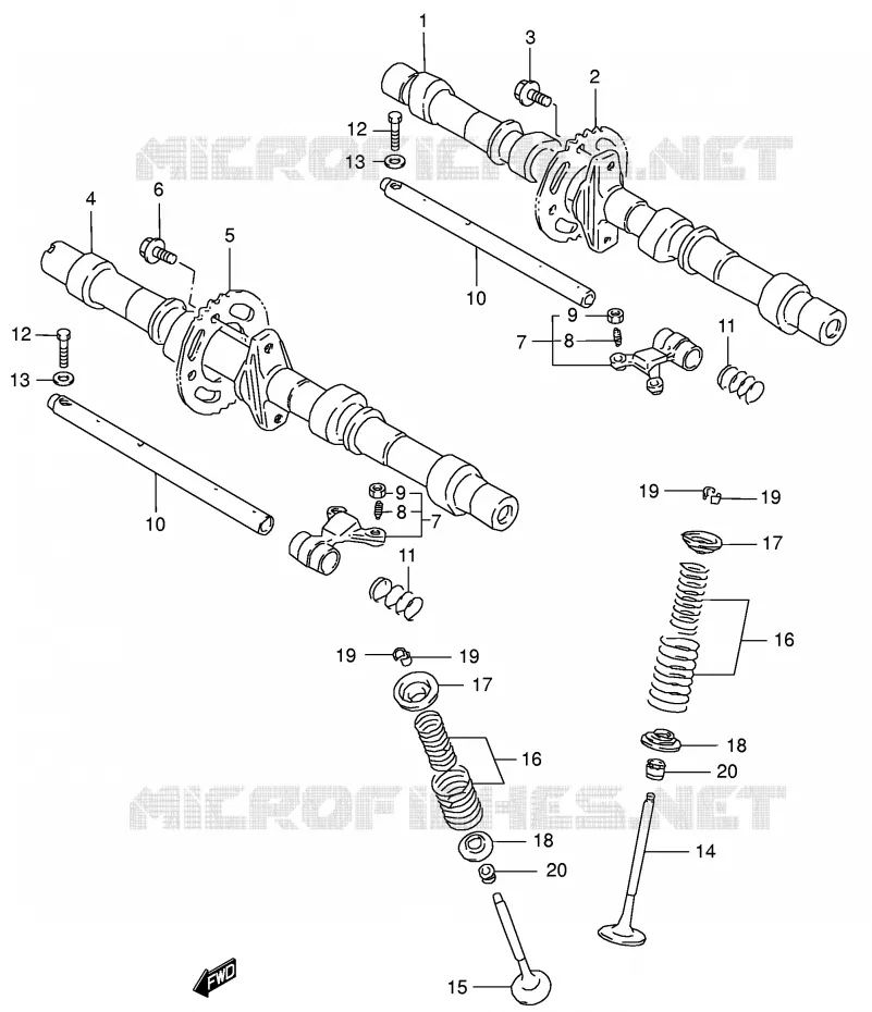 CAM SHAFT / VALVE Suzuki MOTO 750 GSX 2000  GSX750Y(E4)