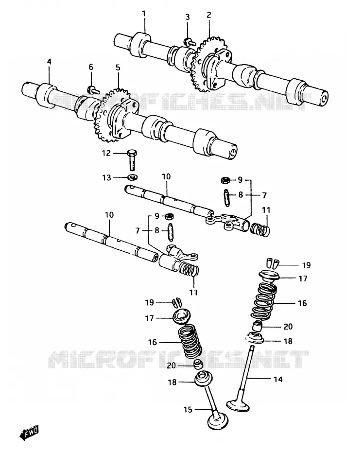CAM SHAFT - VALVE Suzuki MOTO 750 GSX-E 1984  GSX750EE(D/E)