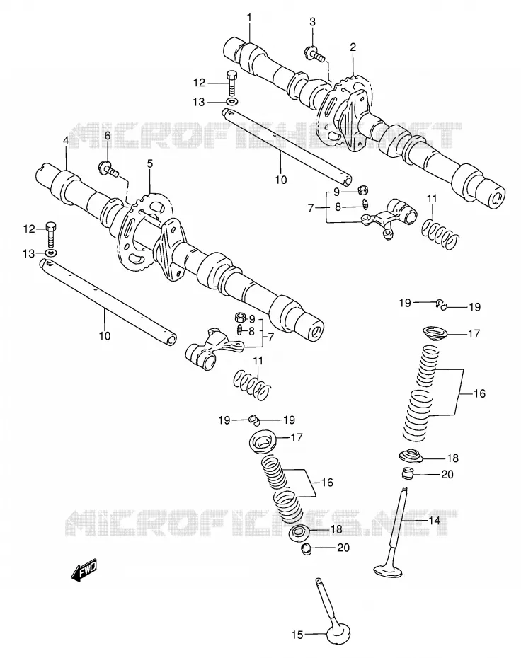 CAMSHAFT - VALVES Suzuki MOTO 750 GSX-F 2004  GSX750FK4(E2)