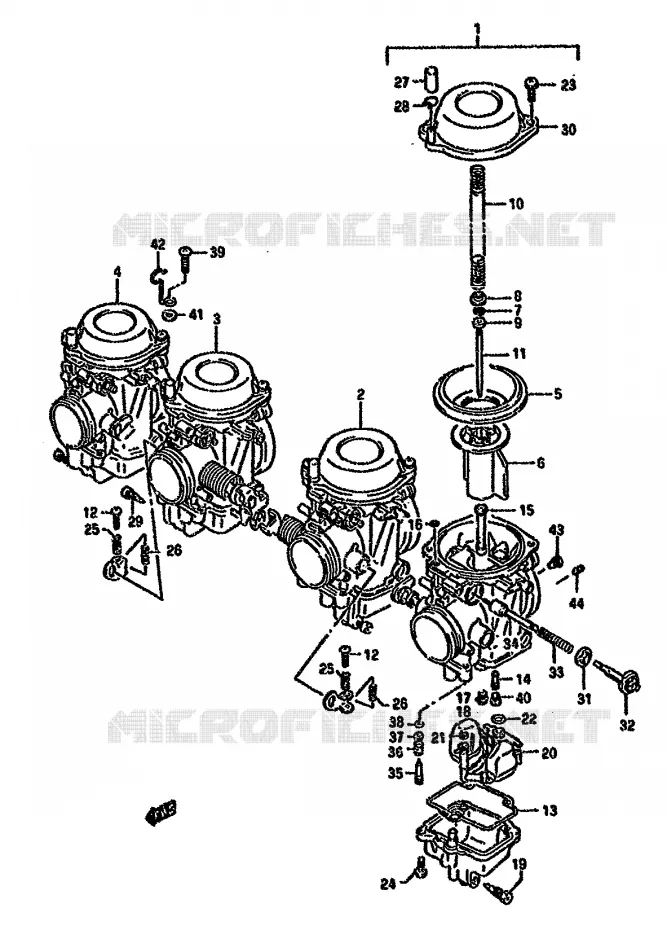 CARBURETOR (MODEL K/L/M/N/P/R) Suzuki MOTO 750 GSX-F 1994  GSX750FR(K-T)
