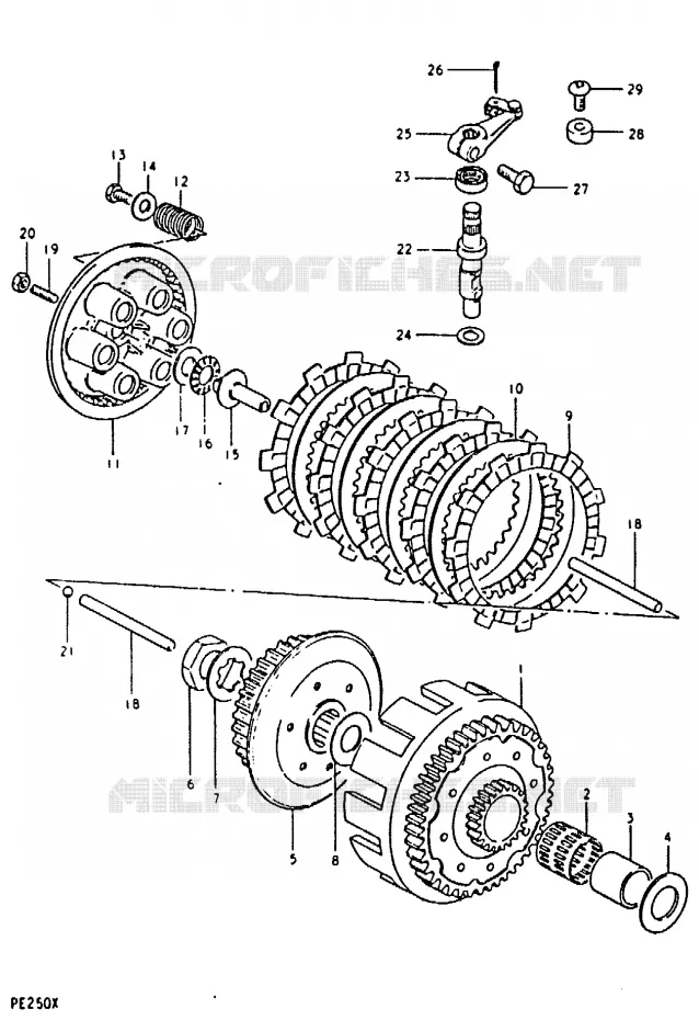 CLUTCH Suzuki MOTO 250 PE 1981  PE250X(T/X)