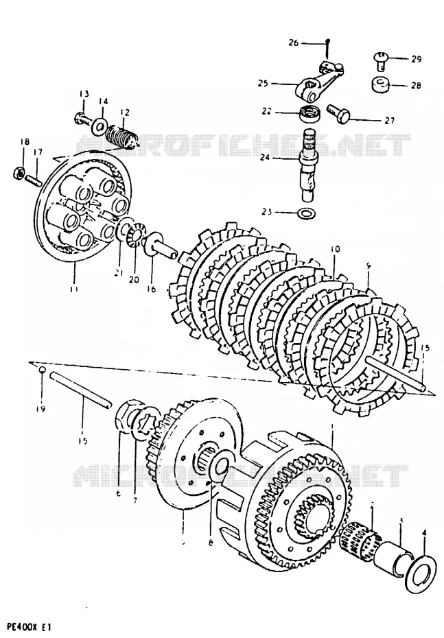 CLUTCH Suzuki MOTO 400 PE 1996  PE400T(T/X)