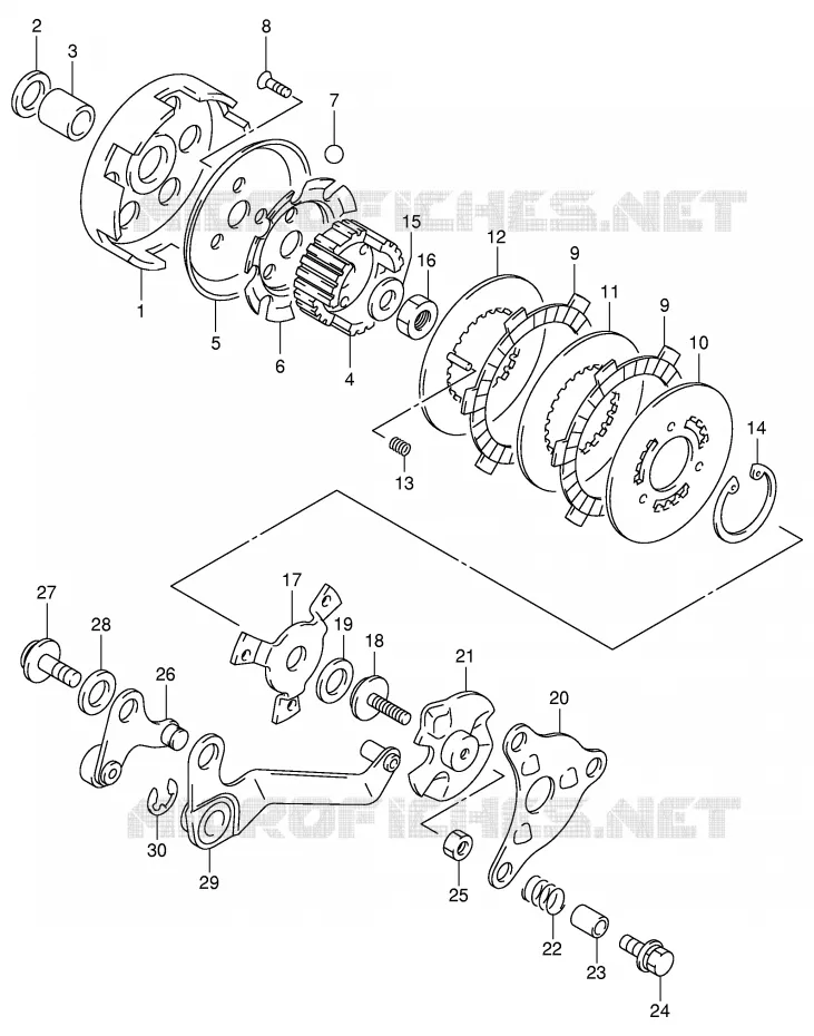 CLUTCH Suzuki MOTO 50 JR 2003  JR50K3(P3/P28)