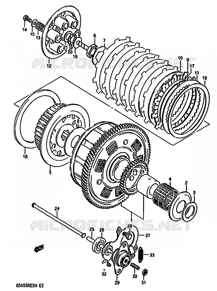 CLUTCH Suzuki MOTO 550 GSX-E 1987  GSX550ESH(F/G/H)