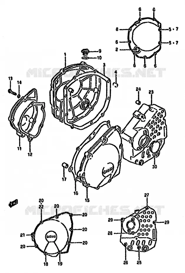 CRANKCASE COVER Suzuki MOTO 750 GSX-F 1993  GSX750FP(K-T)