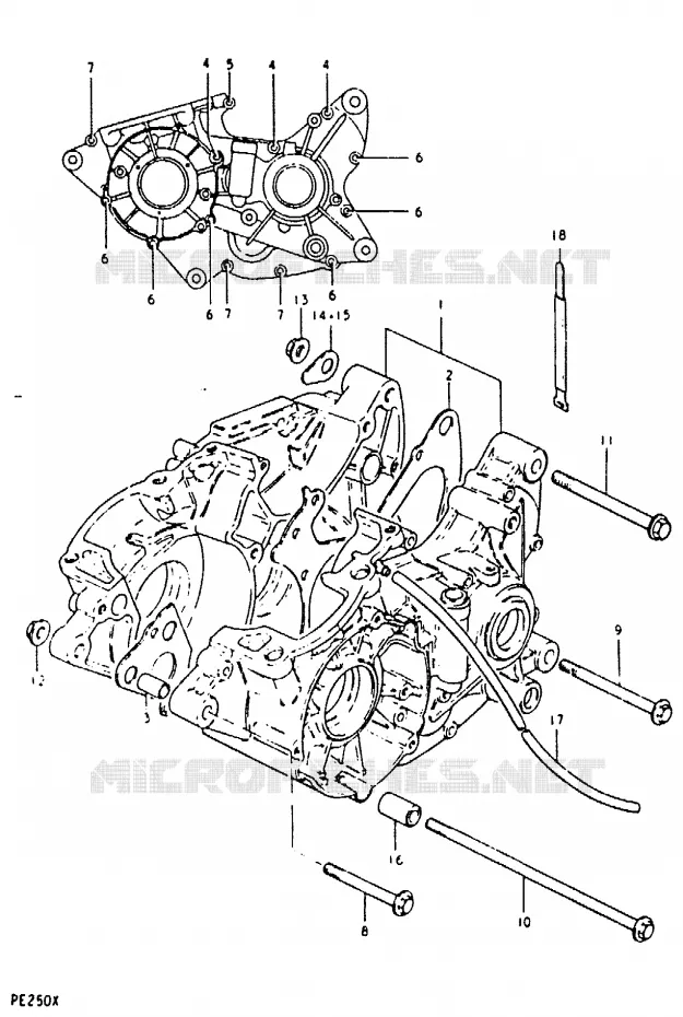 CRANKCASE Suzuki MOTO 250 PE 1981  PE250X(T/X)