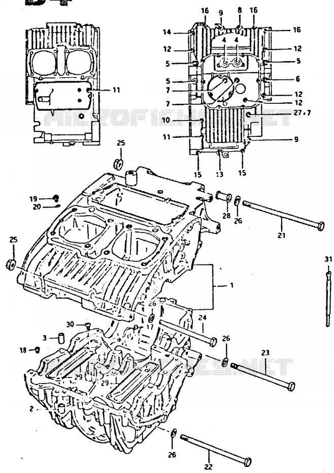 CRANKCASE Suzuki MOTO 400 GSX 1981  GSX400EX(T/X)