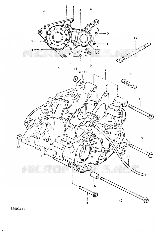 CRANKCASE Suzuki MOTO 400 PE 1999  PE400X(T/X)