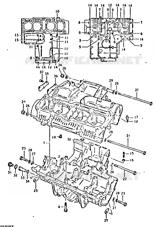 CRANKCASE Suzuki MOTO 750 GSX 1981  GSX750X(T/X)