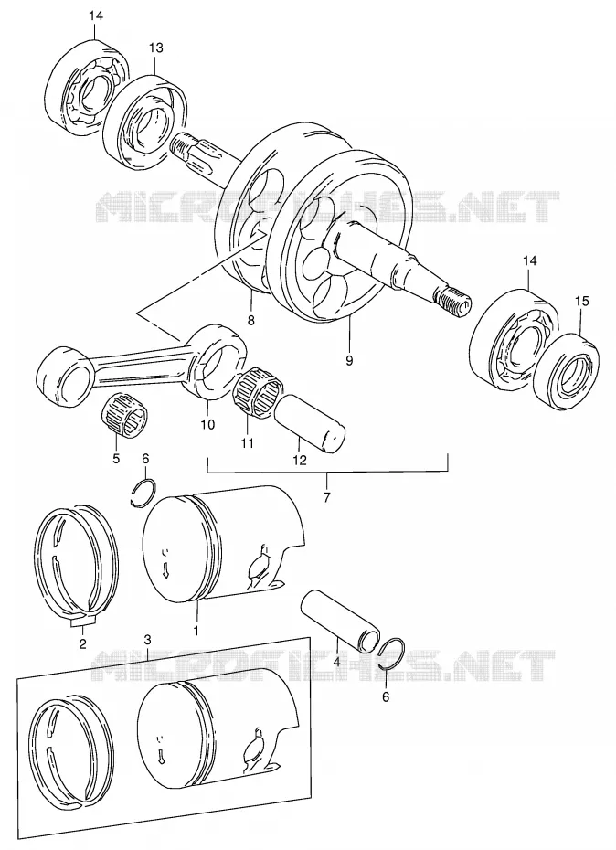 CRANKSHAFT Suzuki MOTO 50 JR 1996  JR50T(P3/P28)