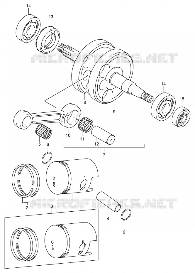 CRANKSHAFT Suzuki MOTO 50 JR 2002  JR50K2(P3/P28)