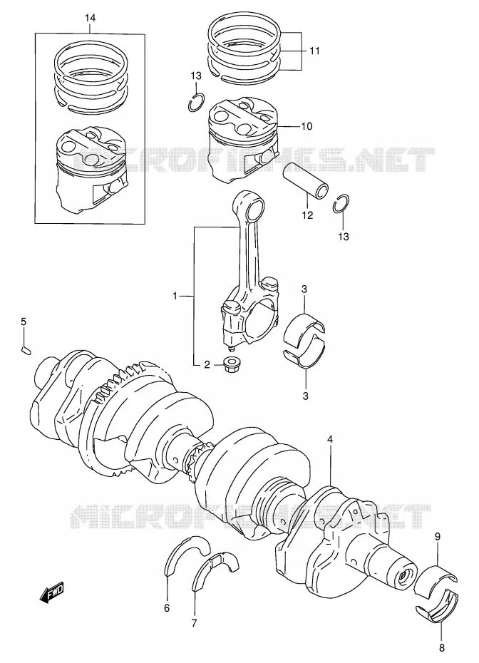 CRANKSHAFT Suzuki MOTO 600 GSX-F 1998  GSX600FUW(E2)
