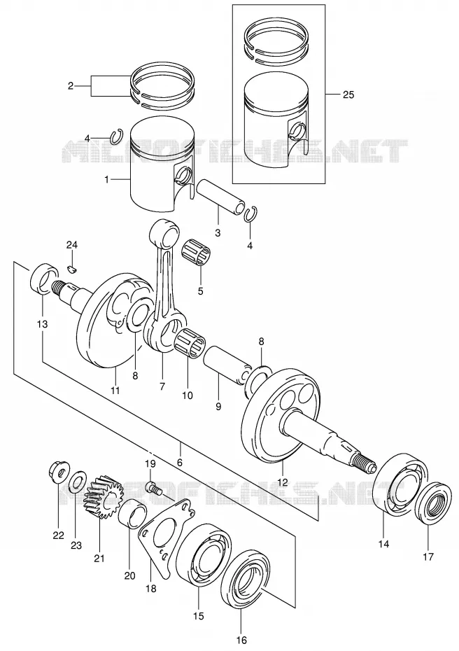 CRANKSHAFT Suzuki MOTO 80 JR 2004  JR80K4(P3/P28)
