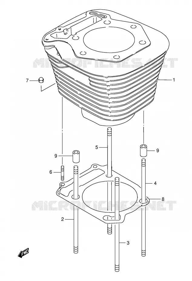 CYLINDER Suzuki MOTO 650 BOULEVARD 1998  LS650PW(E3/E28)