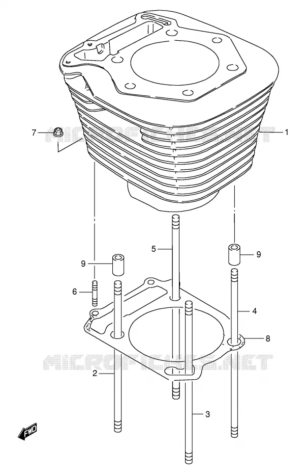 CYLINDER Suzuki MOTO 650 SAVAGE 1998  LS650PW(E2)