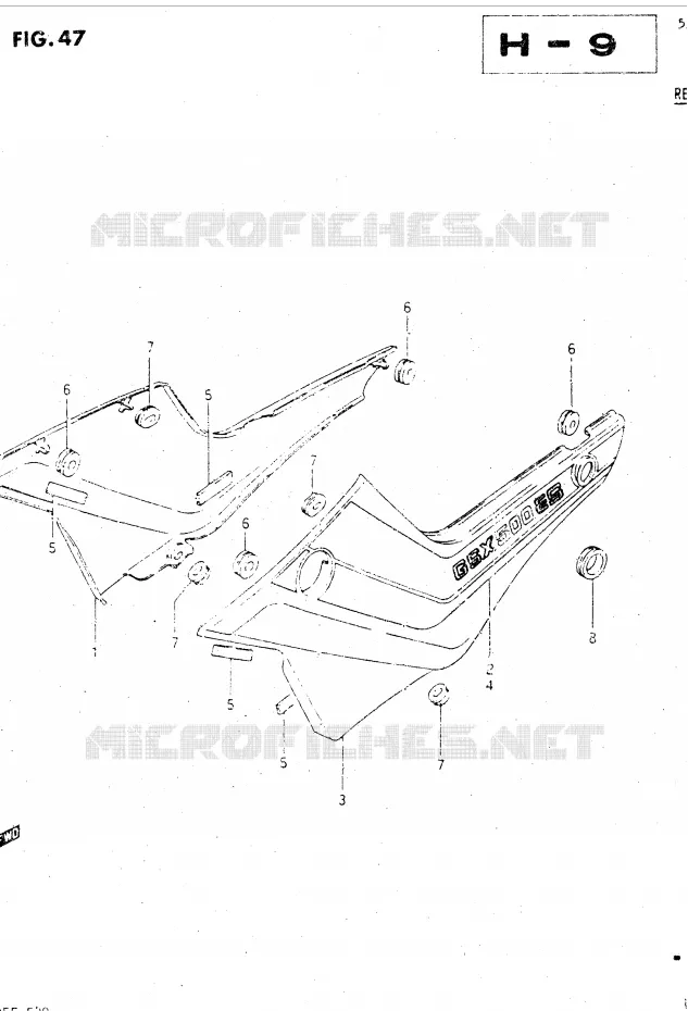FAIRING (GSX500ESF) Suzuki MOTO 500 GSX-E 1984  GSX500EE(E39)