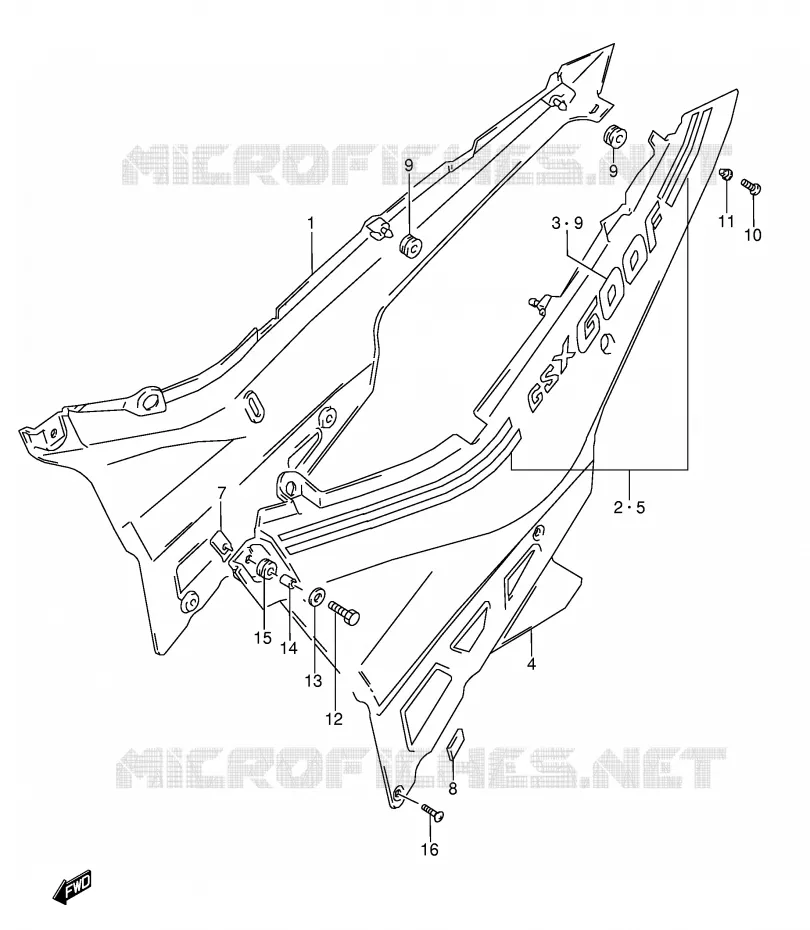 FAIRING (MODEL J) Suzuki MOTO 600 GSX-F 1989  GSX600FU2K(E2)