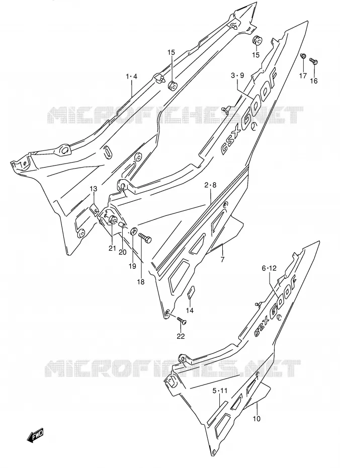 FAIRING (MODEL K) Suzuki MOTO 600 GSX-F 1989  GSX600FUK(E2)