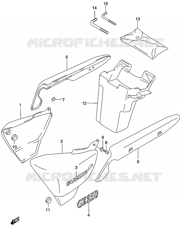 FAIRING (MODEL K2) Suzuki MOTO 250 MARAUDER 2003  GZ250K3(K3)