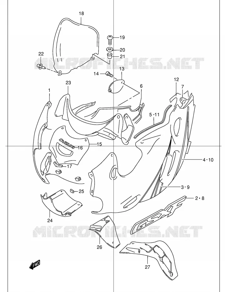 FAIRING (MODEL K2) Suzuki MOTO 600 GSX-F 1998  GSX600FW(E2)