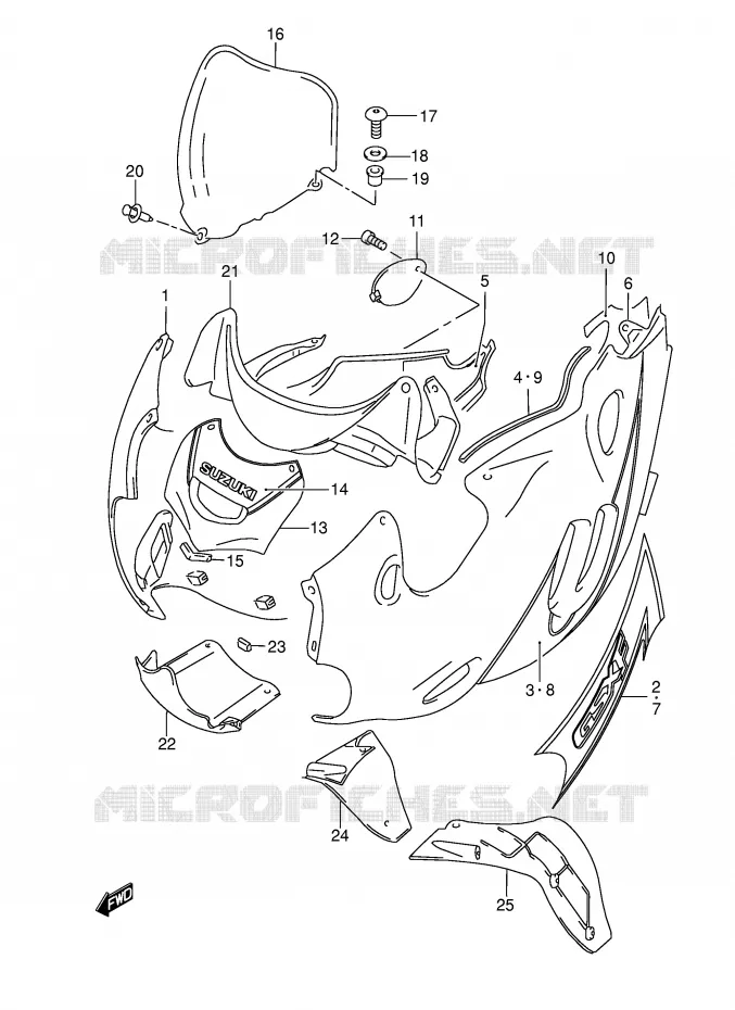 FAIRING (MODEL K3) Suzuki MOTO 600 GSX-F 2001  GSX600FK1(E2)