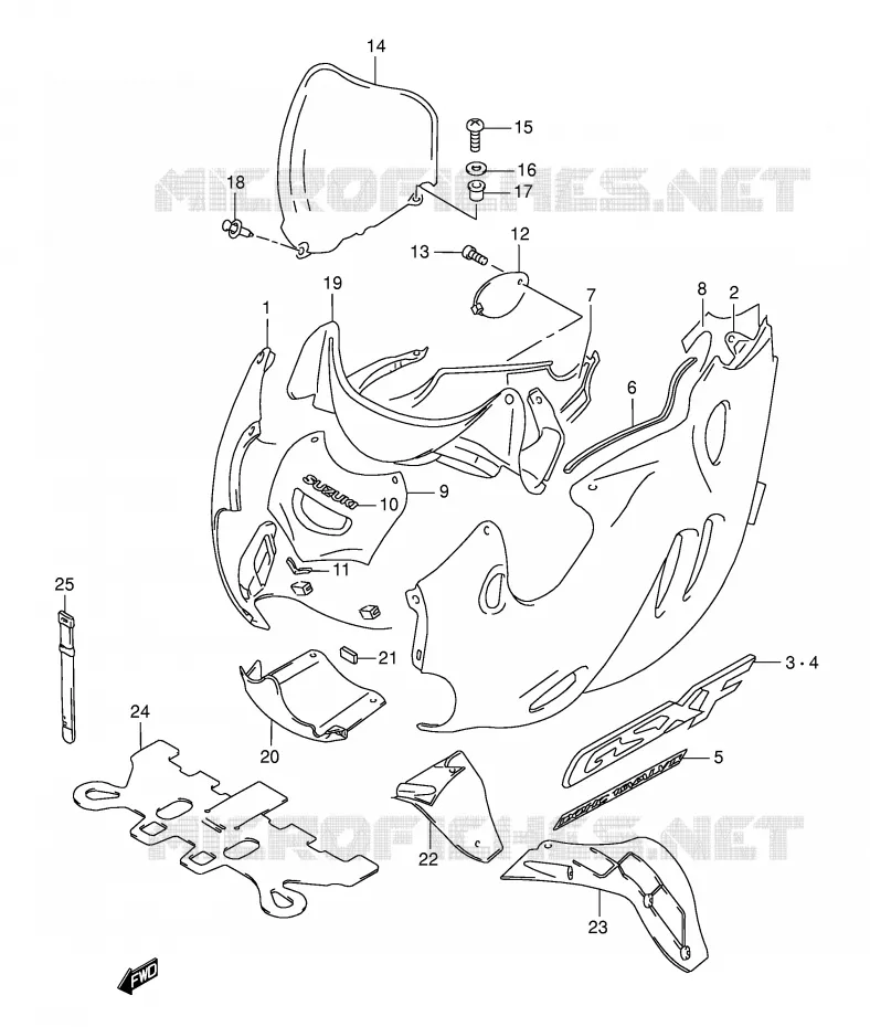 FAIRING (MODEL K3) Suzuki MOTO 750 GSX-F 2002  GSX750FK2(E2)