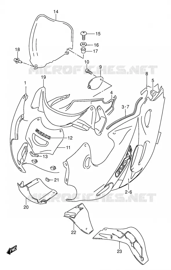 FAIRING (MODEL K4) Suzuki MOTO 600 GSX-F 2005  GSX600FK5(E2)