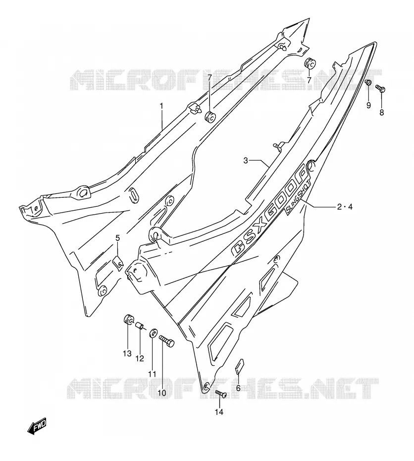FAIRING (MODEL L) Suzuki MOTO 600 GSX-F 1994  GSX600FUR(E2)