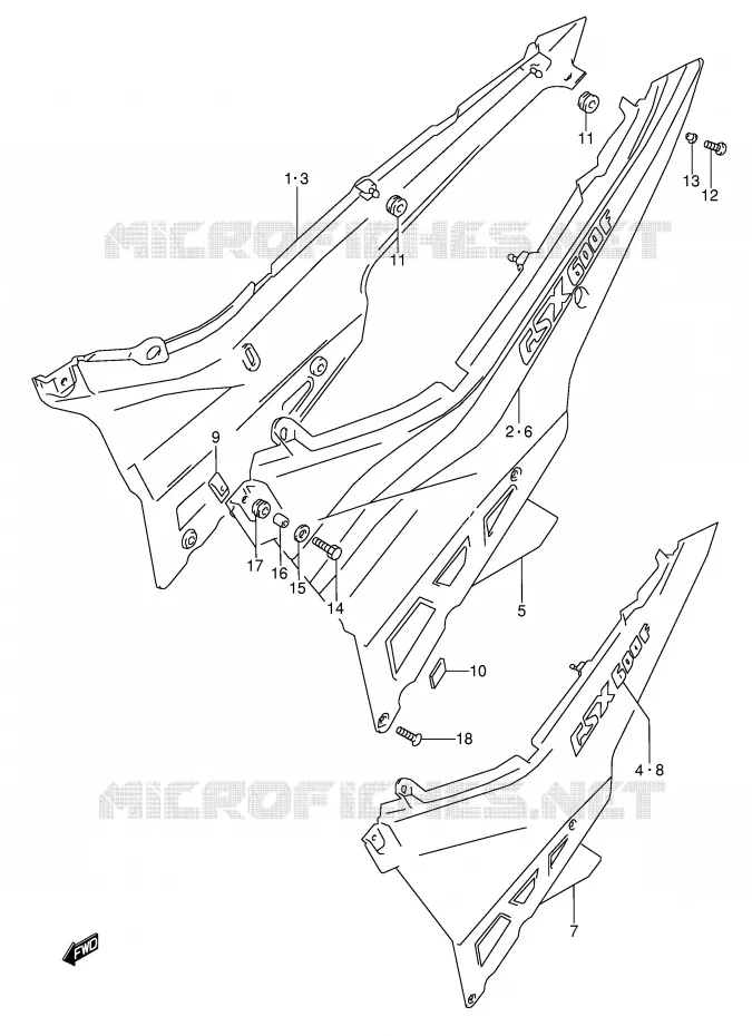 FAIRING (MODEL M) Suzuki MOTO 600 GSX-F 1994  GSX600FUR(E2)