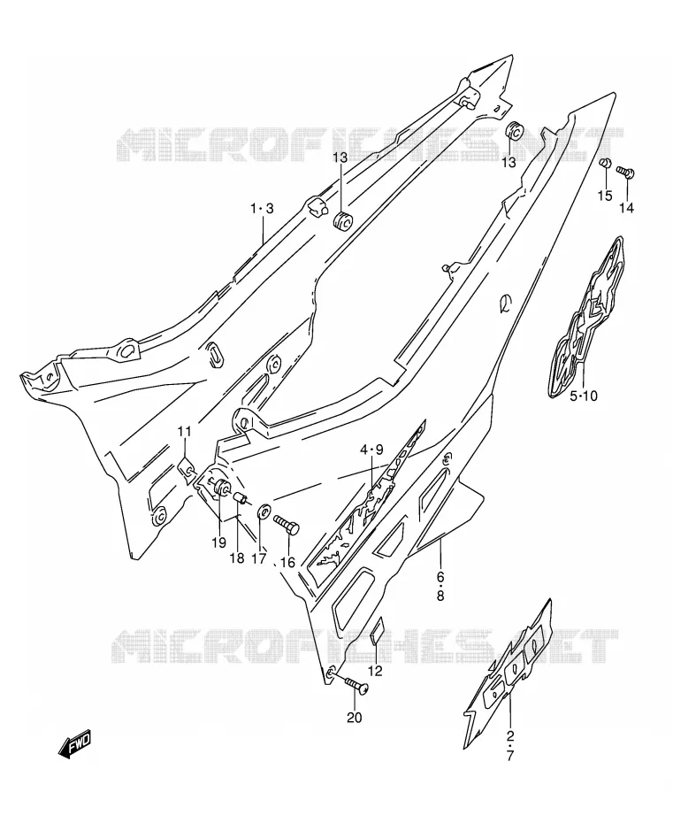 FAIRING (MODEL R/S) Suzuki MOTO 600 GSX-F 1996  GSX600FU2T(E2)